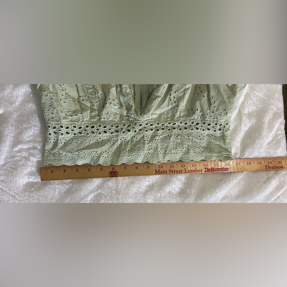 Altar’d State Eyelet Crop Top Green Size XL - Picture 11 of 13